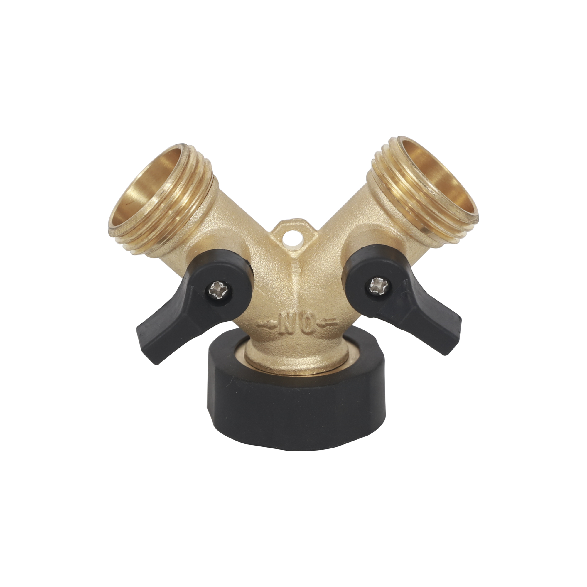 Strongway Metal 2-Way Hose Connector with Built-In Shutoff Valves, 3/4in. Thread, Model# 202507001001